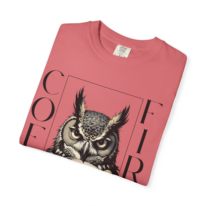 Coffee First Owl T-Shirt — Funny Morning Coffee Tee