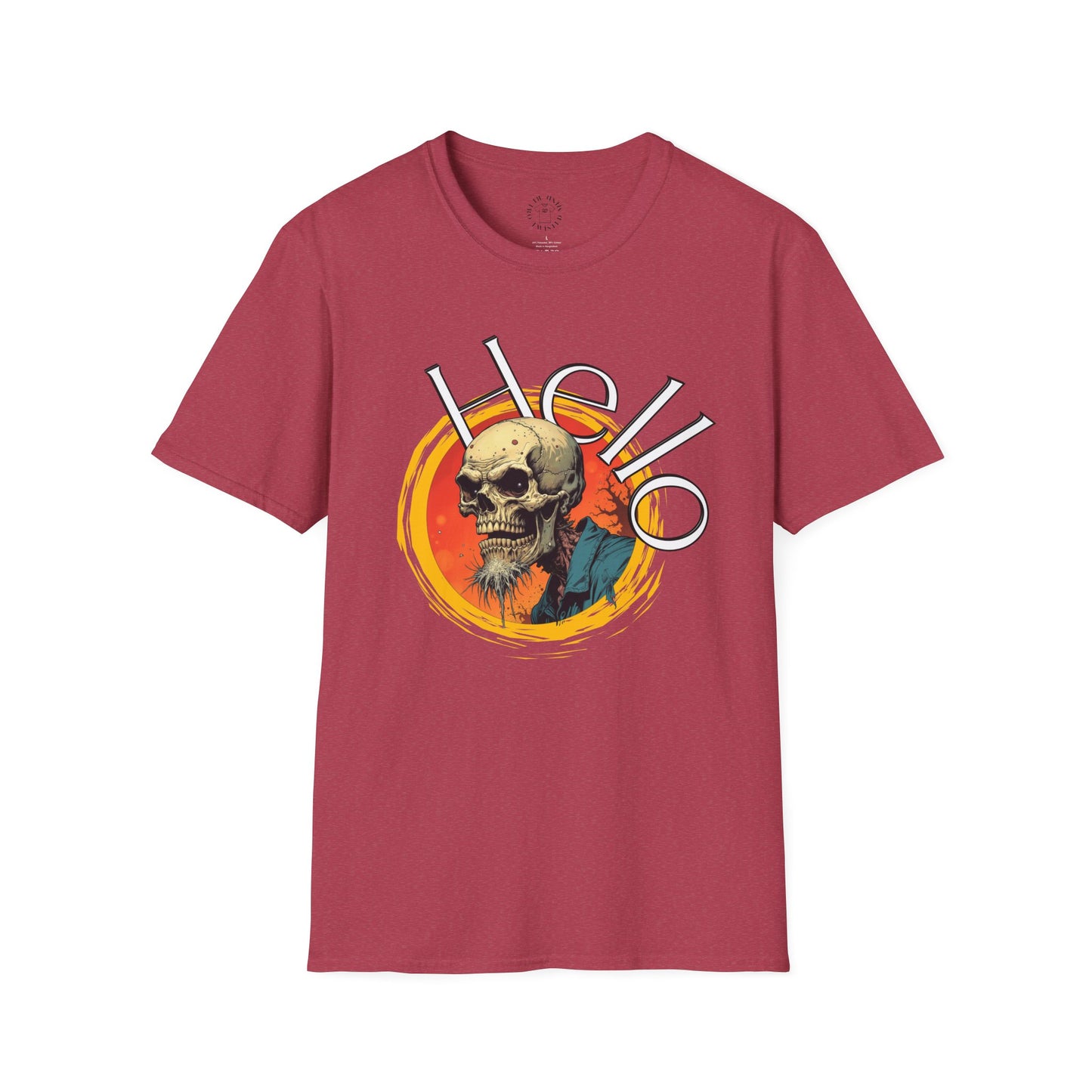 Hello Skull Graphic Unisex Softstyle T-Shirt - Edgy Streetwear Tee,scull
