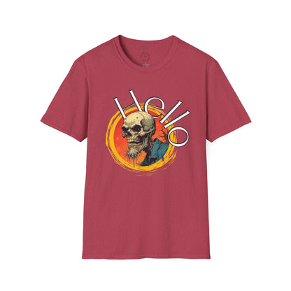 Hello Skull Graphic Unisex Softstyle T-Shirt - Edgy Streetwear Tee,scull