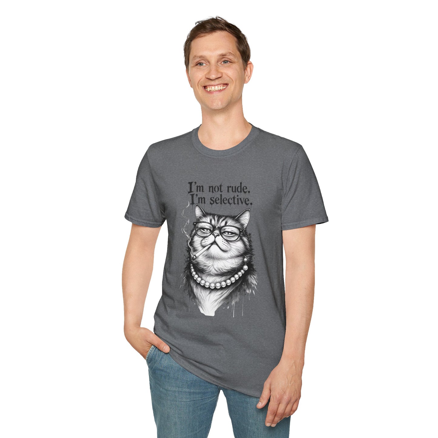 Cat Graphic T‑Shirt — "I'm Not Rude, I'm Selective" Funny Cat Tee