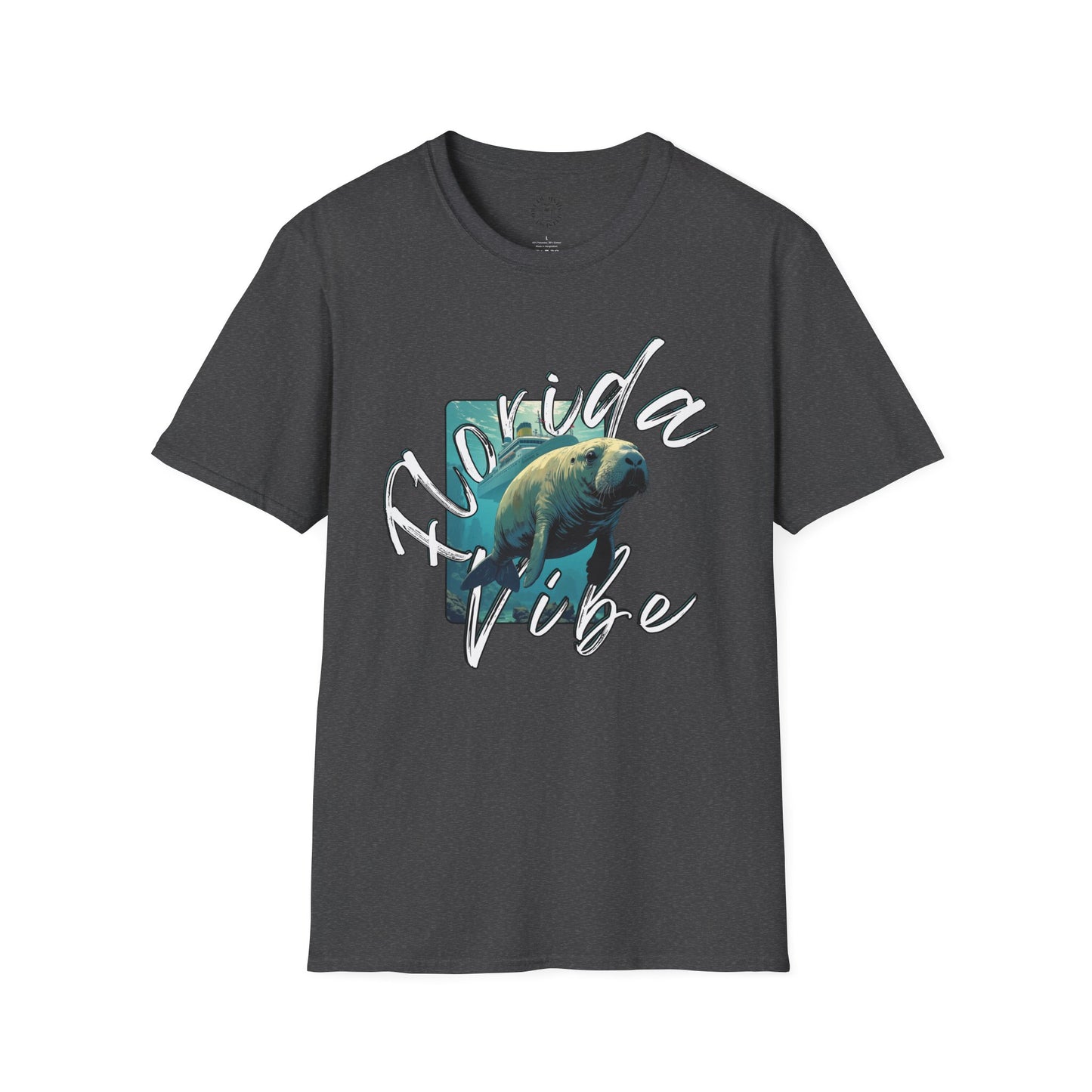 Florida Vibe Unisex Softstyle T-Shirt - Casual Beachwear Tee, manatee