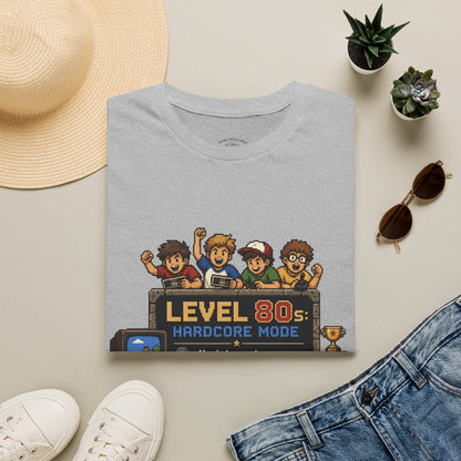 80s Level Up T-Shirt — 'Level 80s: Hardcore Mode' Retro Gaming Tee