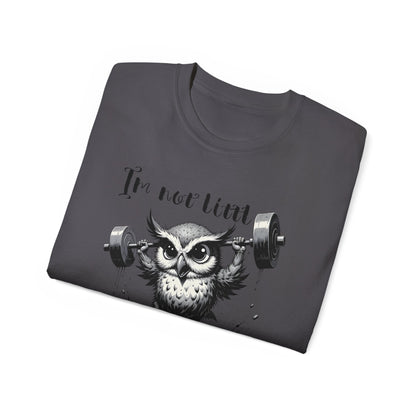 Compact Owl Weightlifting T‑Shirt — "I’m not tiny, I’m Compact!"