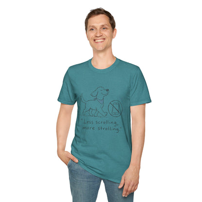 Less Scrolling, More Strolling Dog T-Shirt