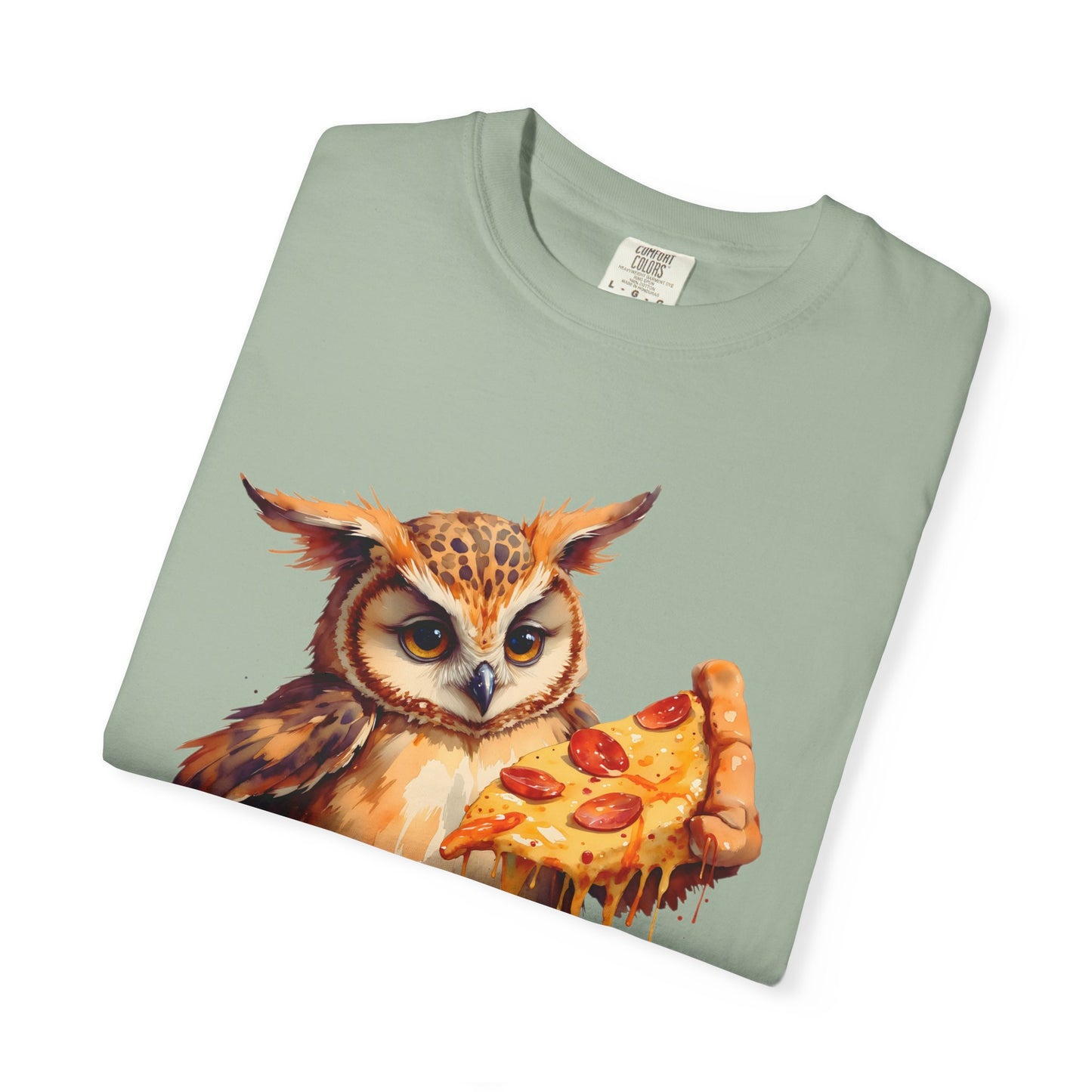 Pizza Time Owl T-Shirt — Cute Owl Eating Pizza Graphic Tee