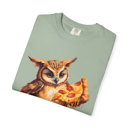 Pizza Time Owl T-Shirt — Cute Owl Eating Pizza Graphic Tee