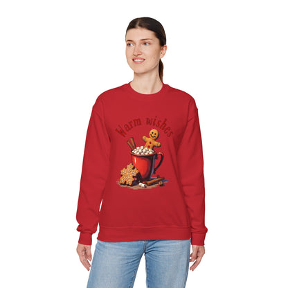 Crewneck Sweatshirt — "Warm Wishes" Hot Cocoa & Gingerbread Holiday Design