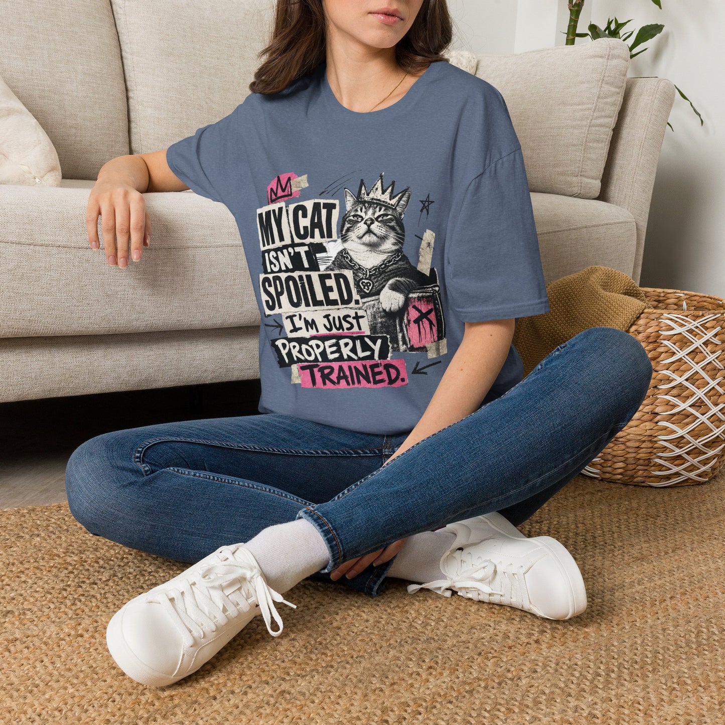 Cat T-Shirt — “My Cat Isn’t Spoiled, I’m Just Properly Trained” Graphic Tee