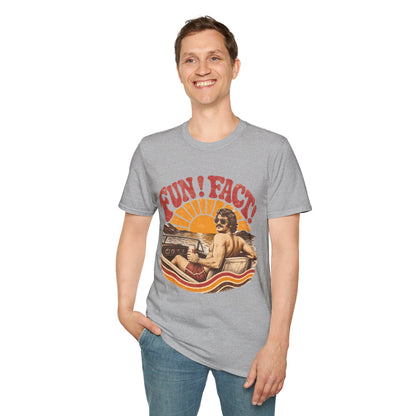 Retro 'FUN! FACT!' Surf Tee — Vintage Sunset Beach Graphic T-Shirt