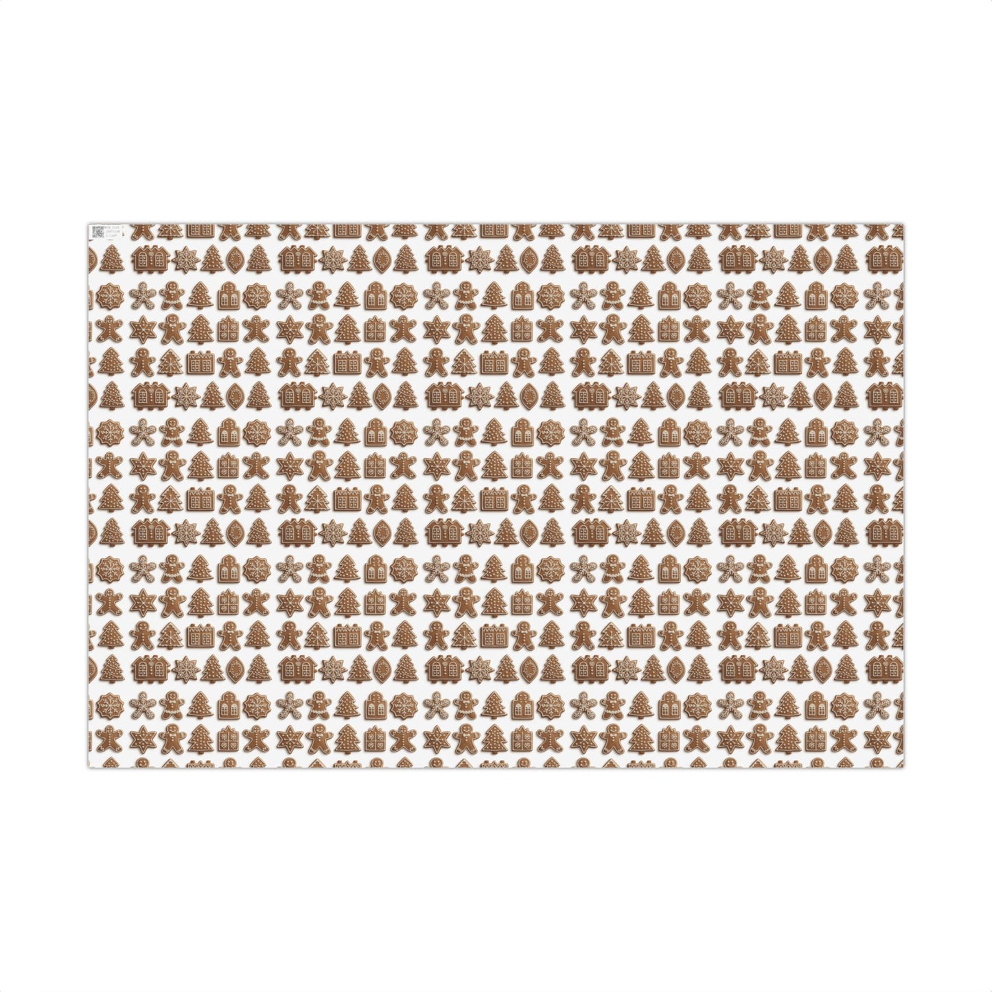 Gingerbread Pattern Gift Wrap Paper — Holiday Wrapping Sheets (Christmas Cookie Design)
