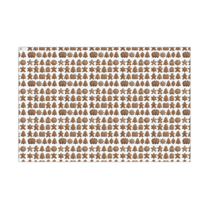 Gingerbread Pattern Gift Wrap Paper — Holiday Wrapping Sheets (Christmas Cookie Design)