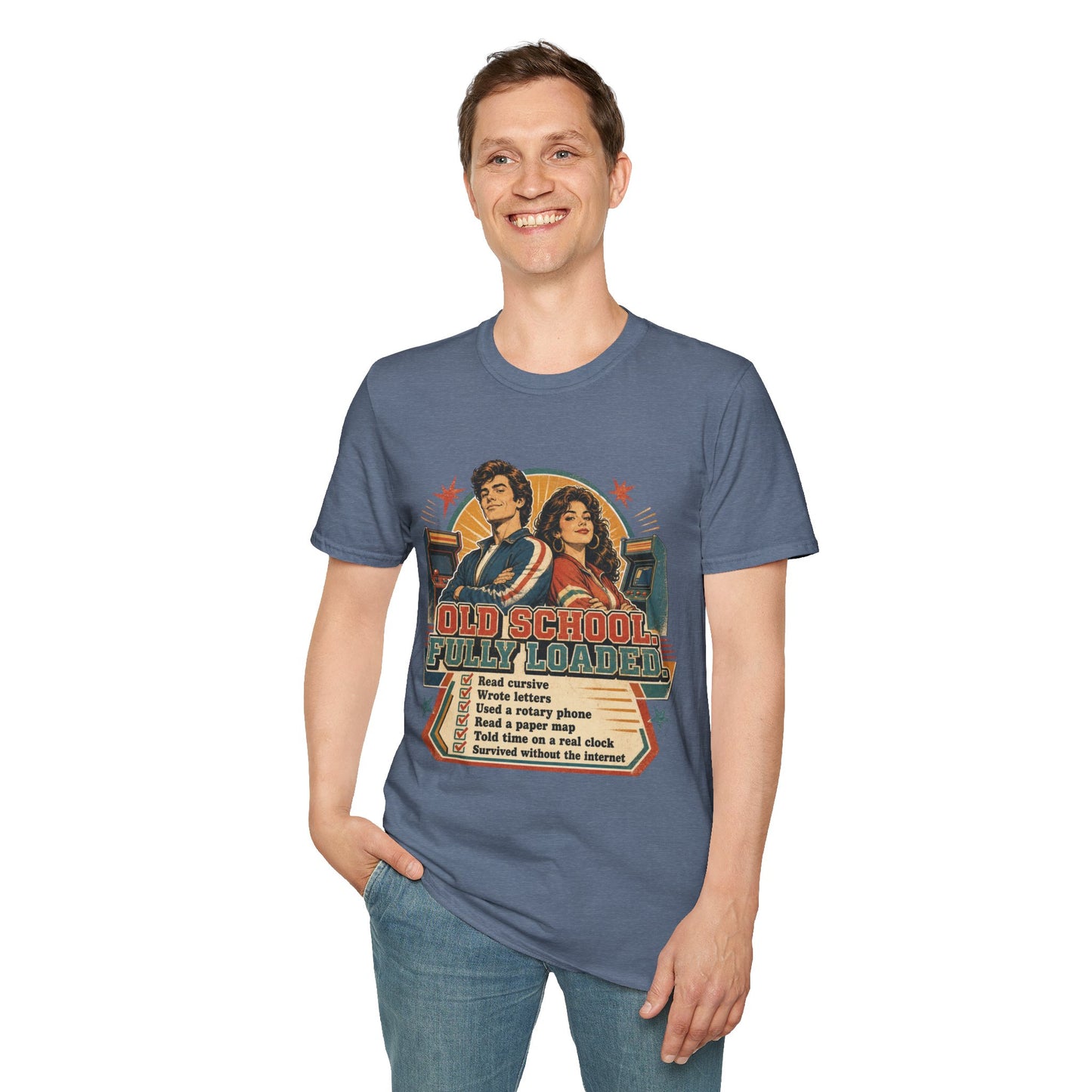 T-Shirt — Retro 'Old School' Arcade Couple Vintage Gamer Tee