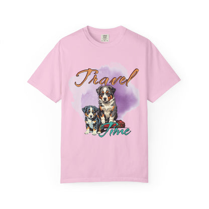 Travel Time Dog Lovers Unisex T-Shirt, Vintage Pet Tee, Dog Travel Shirt, Cute Pet Lover Gift, Animal Adventure Apparel