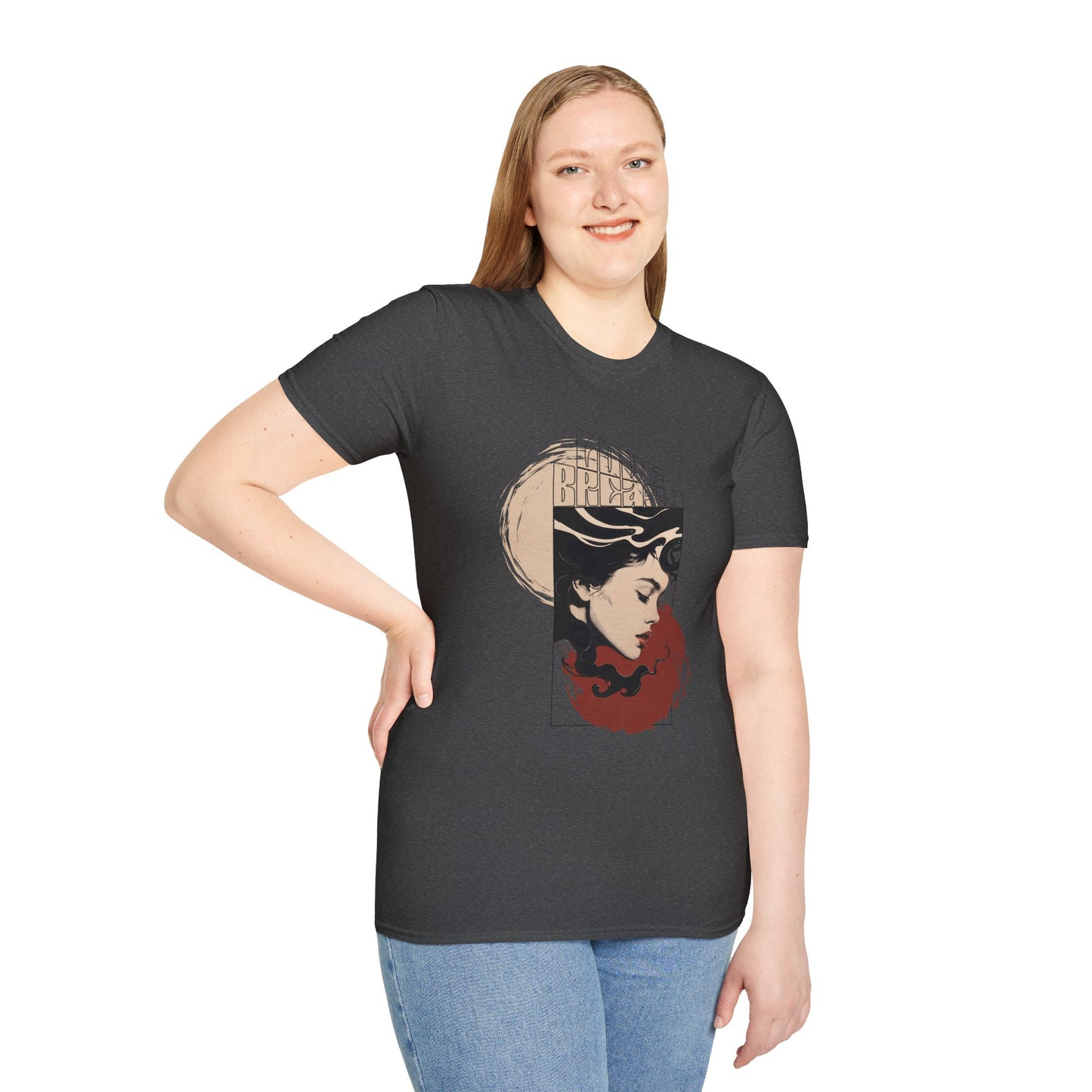 T-Shirt — Vintage Art Nouveau Woman Graphic Tee (Brave)
