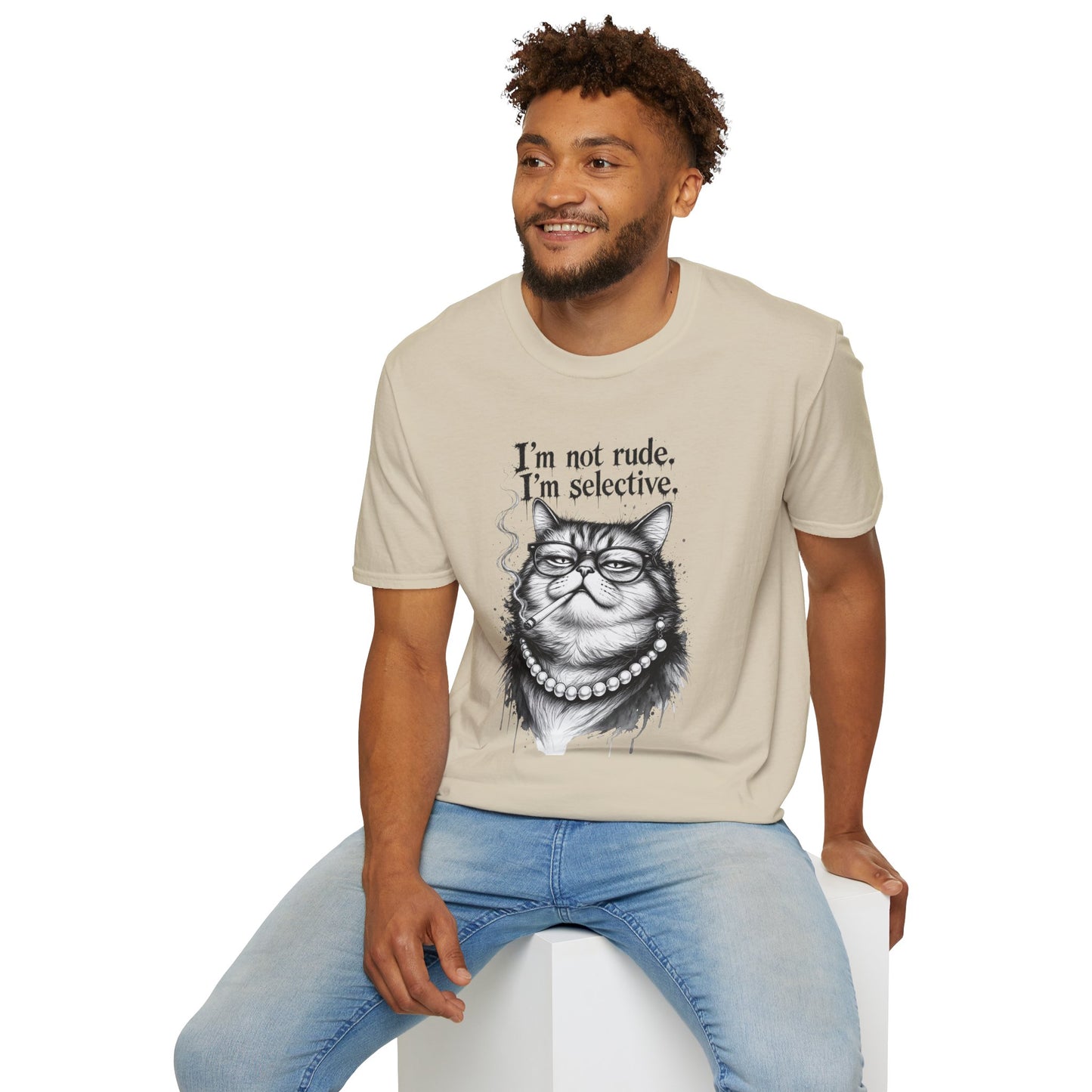 Cat Graphic T‑Shirt — "I'm Not Rude, I'm Selective" Funny Cat Tee
