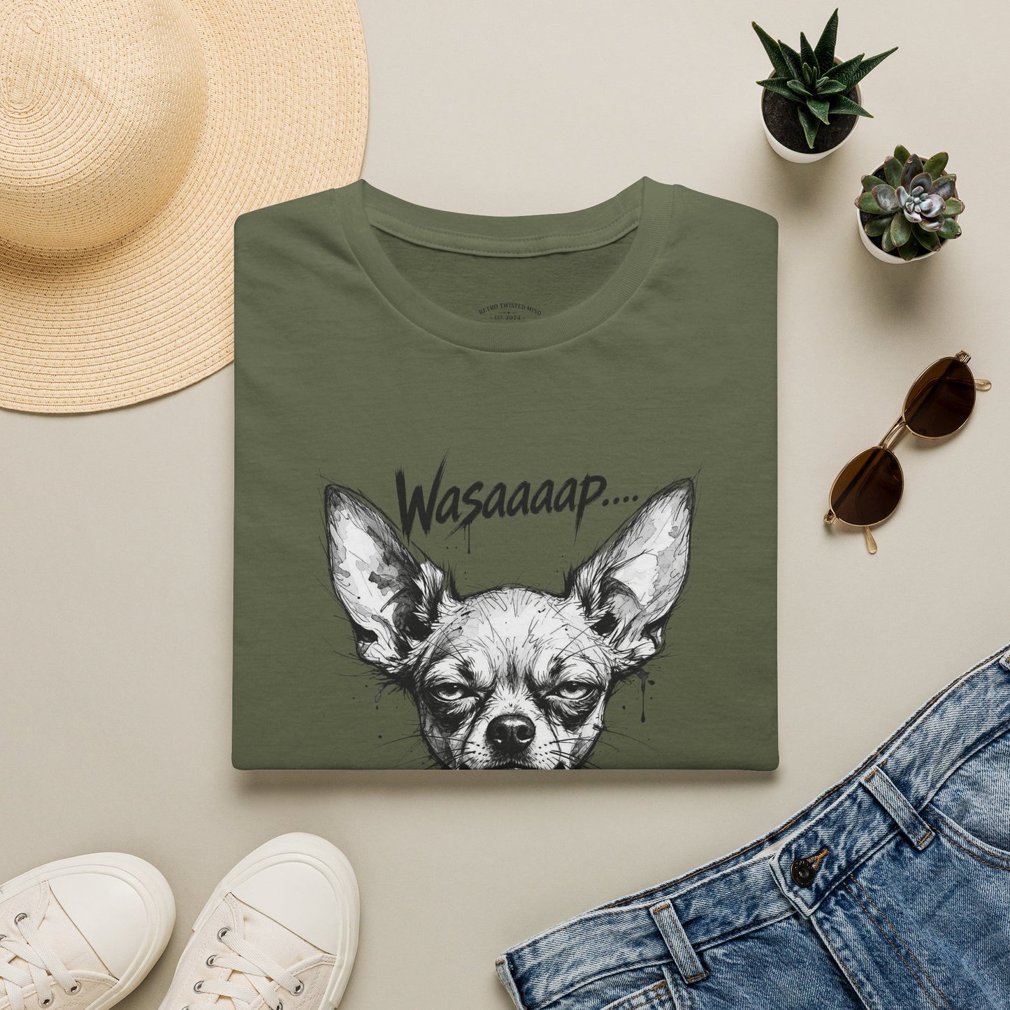 Chihuahua 'Wasaaaap' Graphic T-Shirt — Funny Dog Tee for Pet Lovers