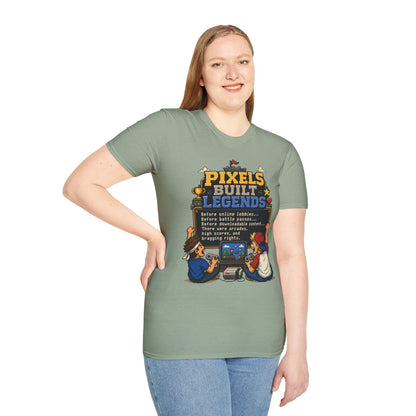 Pixels Built Legends T‑Shirt — Retro Gaming Nostalgia Tee
