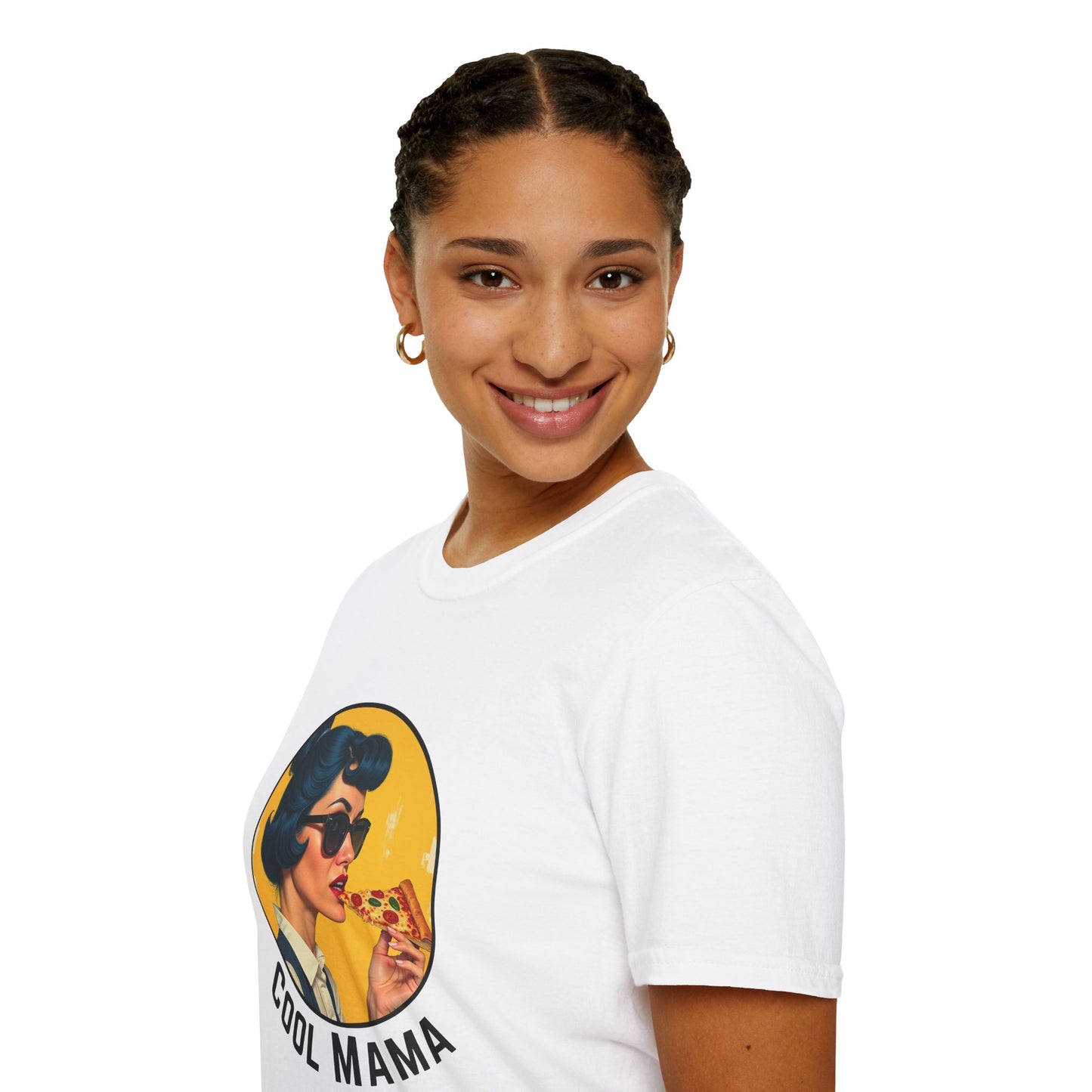 Cool Mama Unisex Softstyle T-Shirt - Retro Chic Pizza Lover Tee,mom