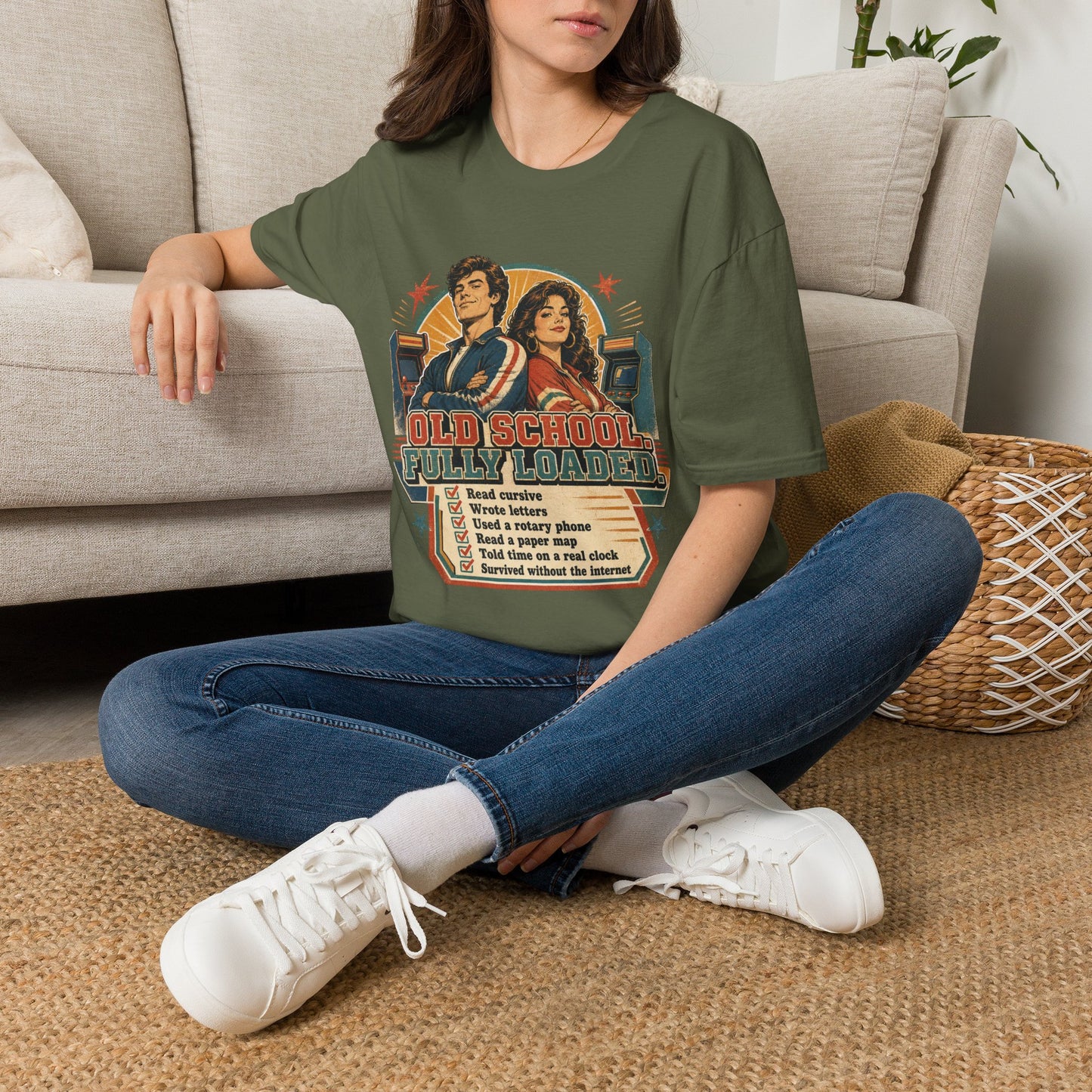 T-Shirt — Retro 'Old School' Arcade Couple Vintage Gamer Tee