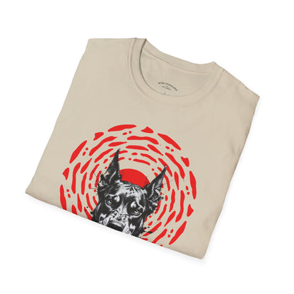 Doberman Graphic T-Shirt — Red Halo 'Bandit' Design