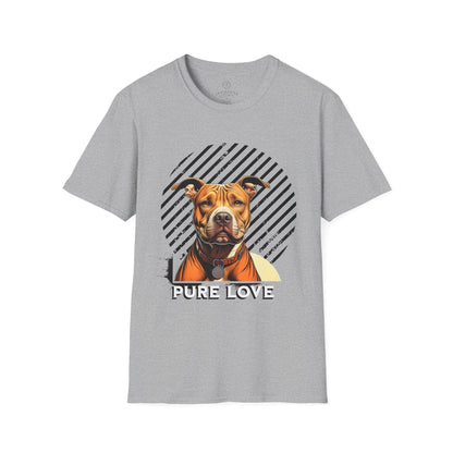 Pure Love Unisex Softstyle T-Shirt - Pitbull Design
