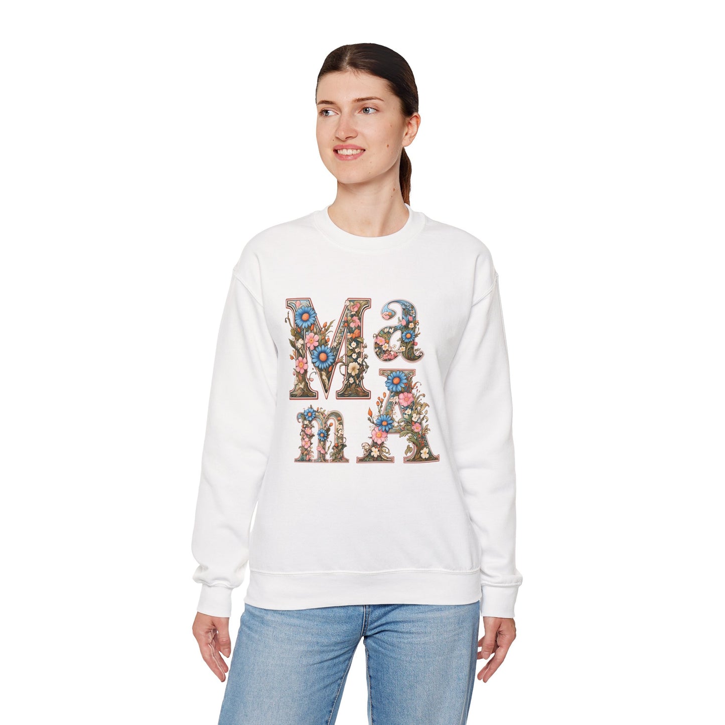 Unisex Heavy Blend™ Crewneck Sweatshirt,mother day gift, mama ,flower