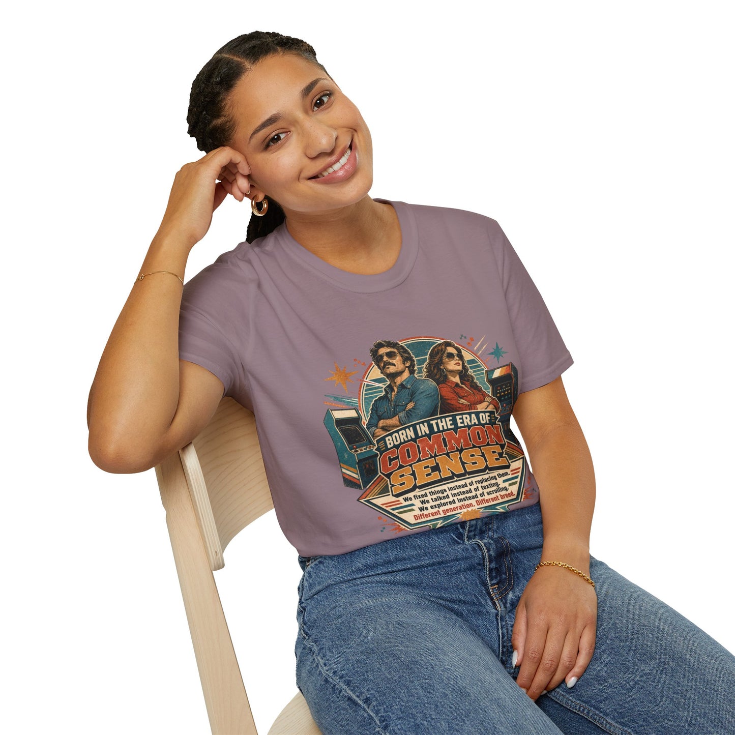 Born in the Era of Common Sense T-Shirt — Retro 70s Vintage Political Graphic Tee