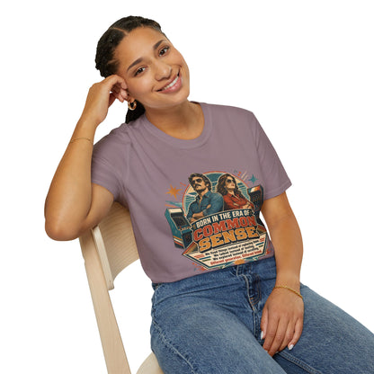Born in the Era of Common Sense T-Shirt — Retro 70s Vintage Political Graphic Tee