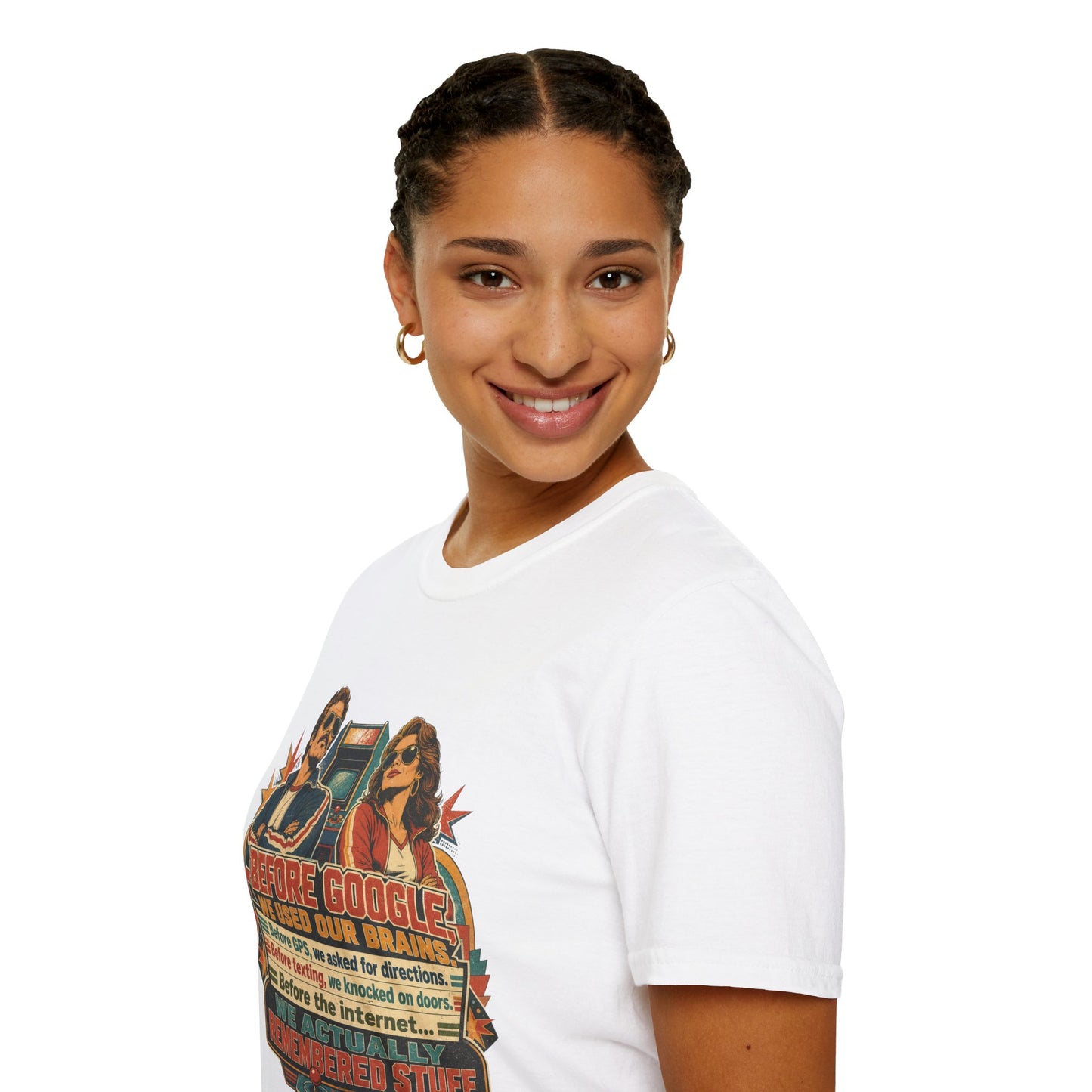 Before Google T-Shirt — Retro Vintage "We Used Our Brains" Graphic Tee