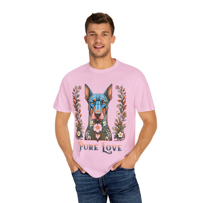 Unisex Pure Love Dog T-shirt - Vibrant Floral Design for Dog Lovers