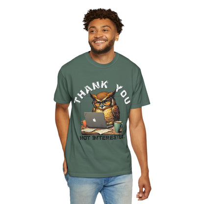 Owl 'Thank You, Not Interested' Graphic T-Shirt