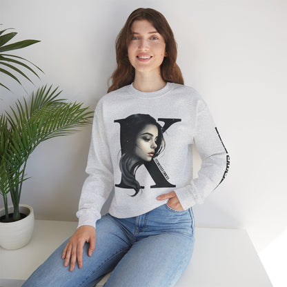 Letter K, Stylish Artistic Sweatshirt, Trendy Crewneck, Graphic Sweater, Cozy Unisex Top, Unique Gift for Art Lovers, Everyday Comfort