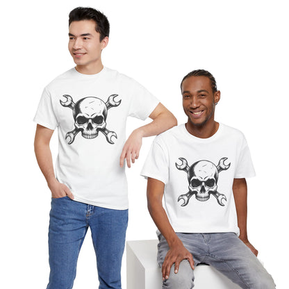 Mechanic Skull Tee — Wrench Crossbones Graphic T-Shirt