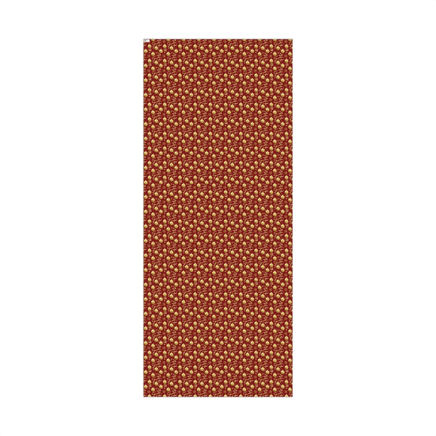 Christmas Gift Wrap Paper - Red & Gold Ornament Pattern, Holiday Wrapping Sheets