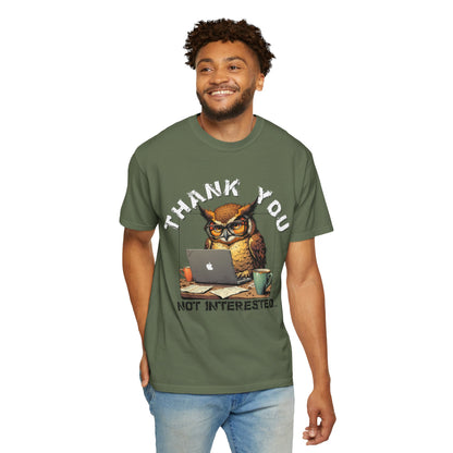Owl 'Thank You, Not Interested' Graphic T-Shirt