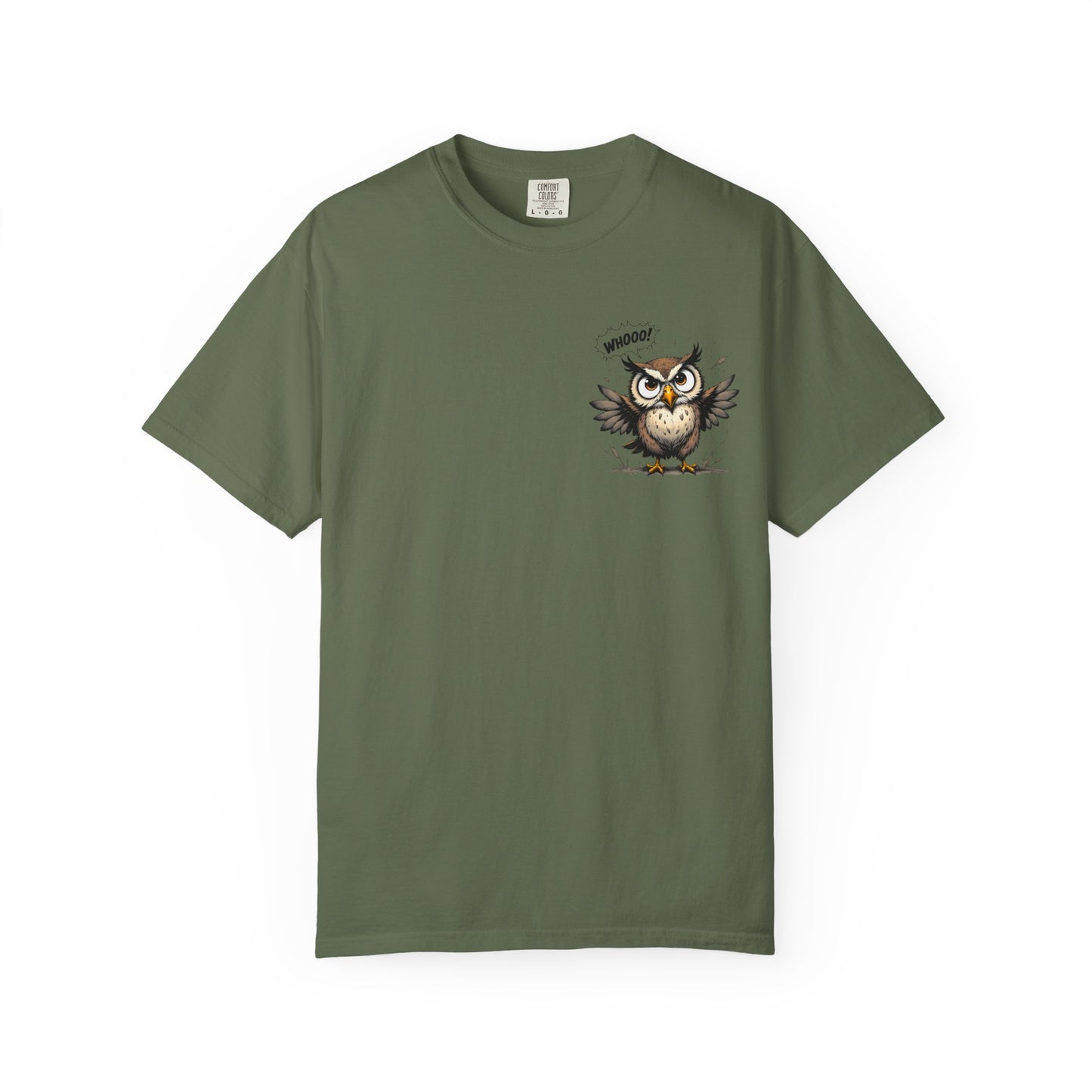 Witty Owl Graphic Tee — "Whooo?" Cute Cartoon Owl T-Shirt