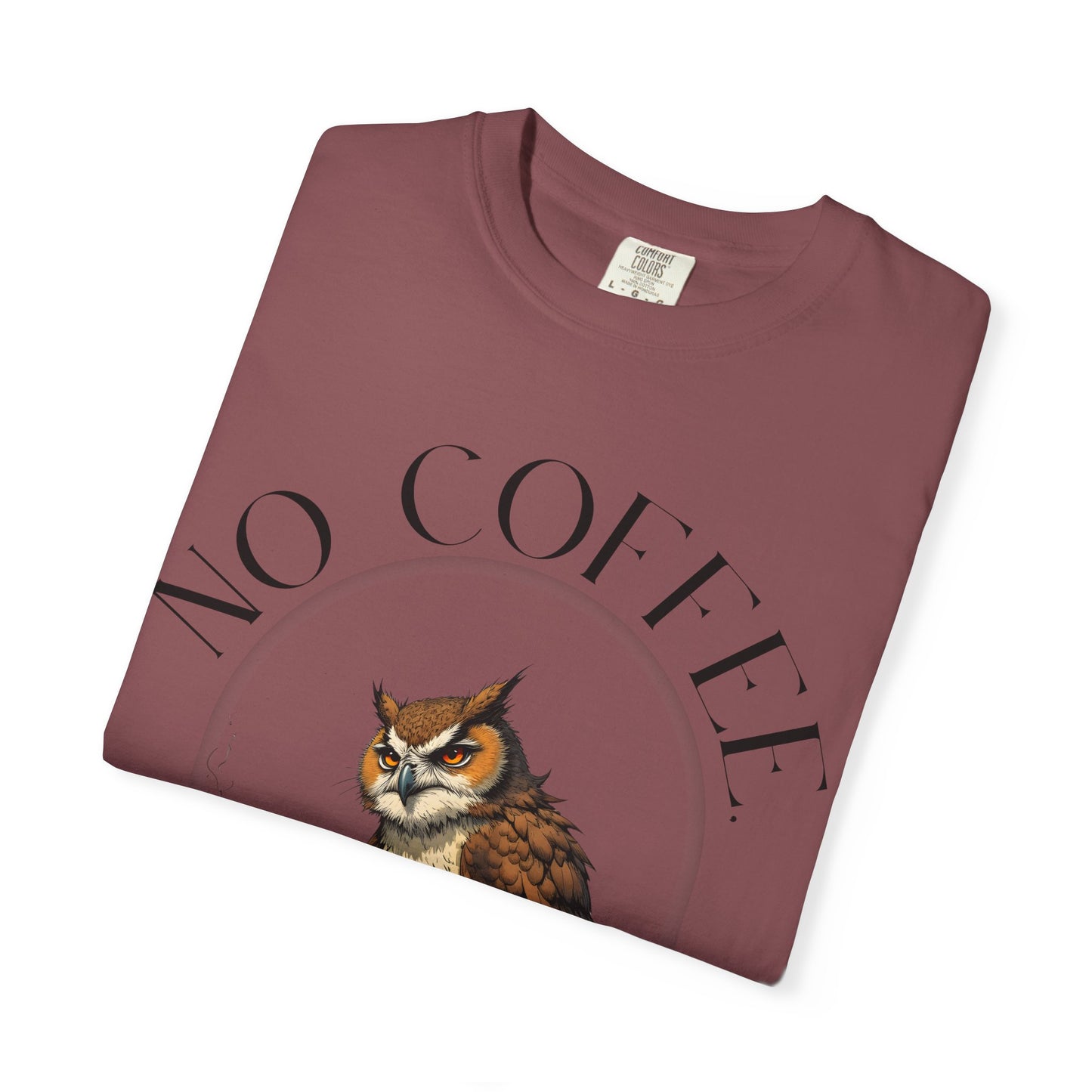 No Coffee No Talkie T-Shirt — Funny Owl Coffee Tee