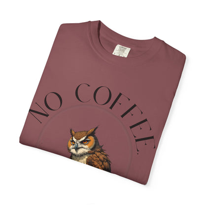 No Coffee No Talkie T-Shirt — Funny Owl Coffee Tee