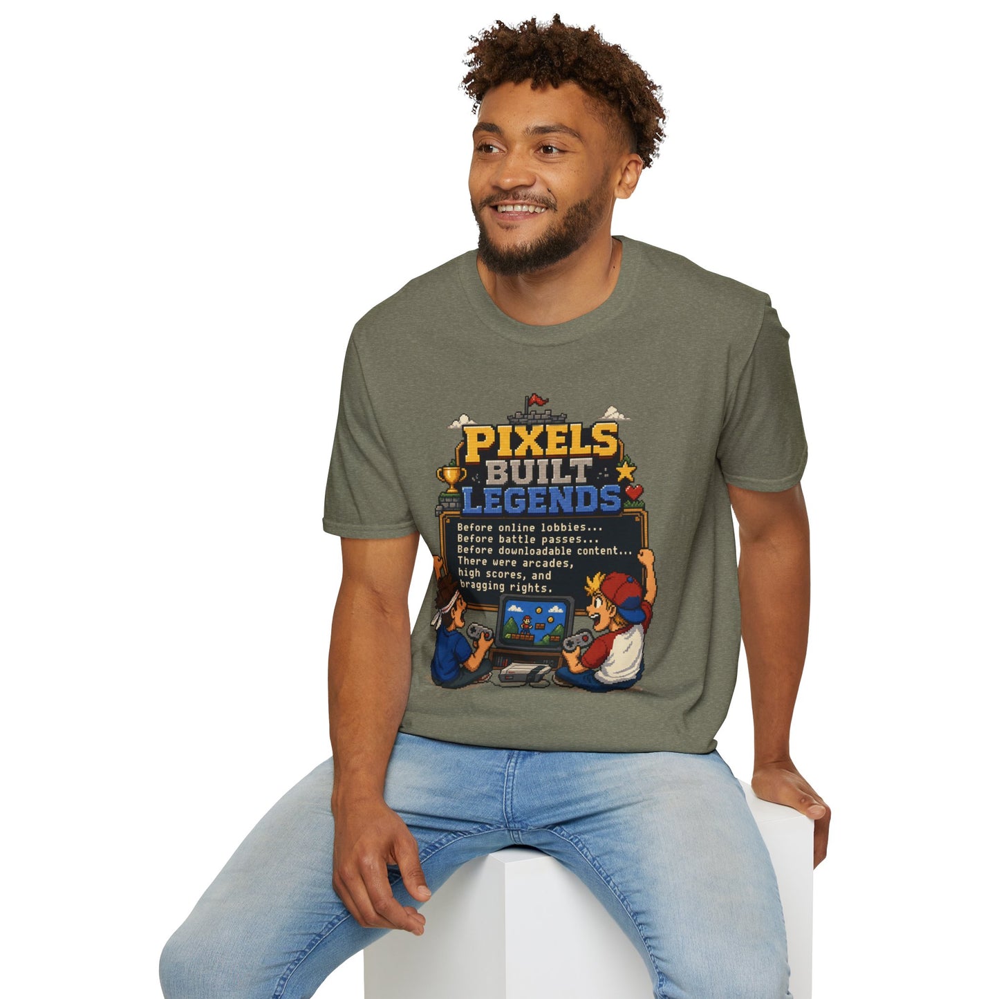 Pixels Built Legends T‑Shirt — Retro Gaming Nostalgia Tee