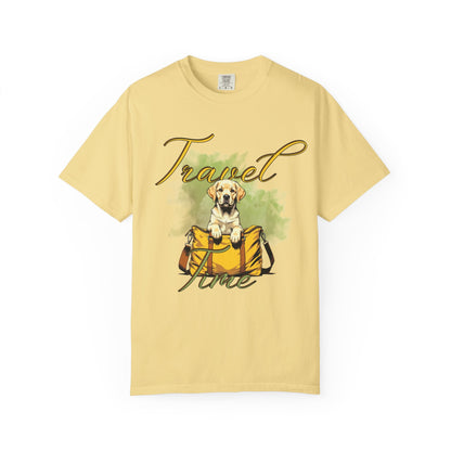 Travel Time Dog T-Shirt - Unisex Garment-Dyed Tee for Pet Lovers