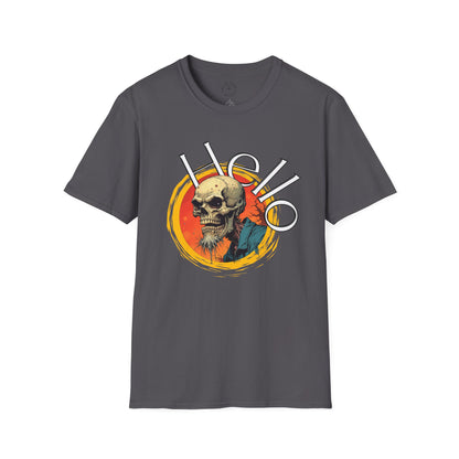 Hello Skull Graphic Unisex Softstyle T-Shirt - Edgy Streetwear Tee,scull