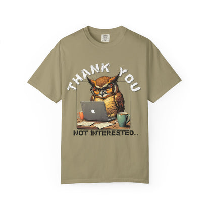 Owl 'Thank You, Not Interested' Graphic T-Shirt