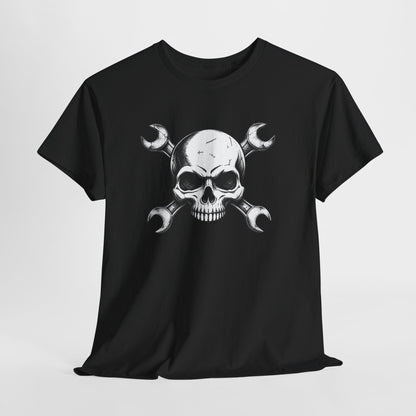 Mechanic Skull Tee — Wrench Crossbones Graphic T-Shirt