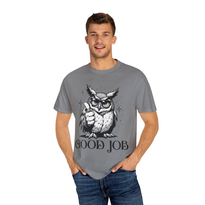Good Job Owl T-Shirt — Thumbs-Up Retro Owl Graphic Tee