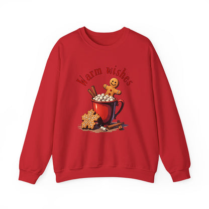 Crewneck Sweatshirt — "Warm Wishes" Hot Cocoa & Gingerbread Holiday Design