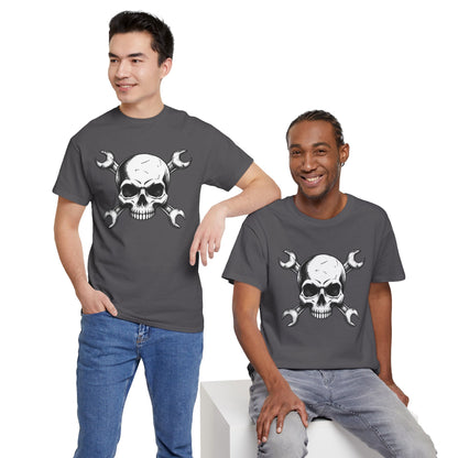 Mechanic Skull Tee — Wrench Crossbones Graphic T-Shirt