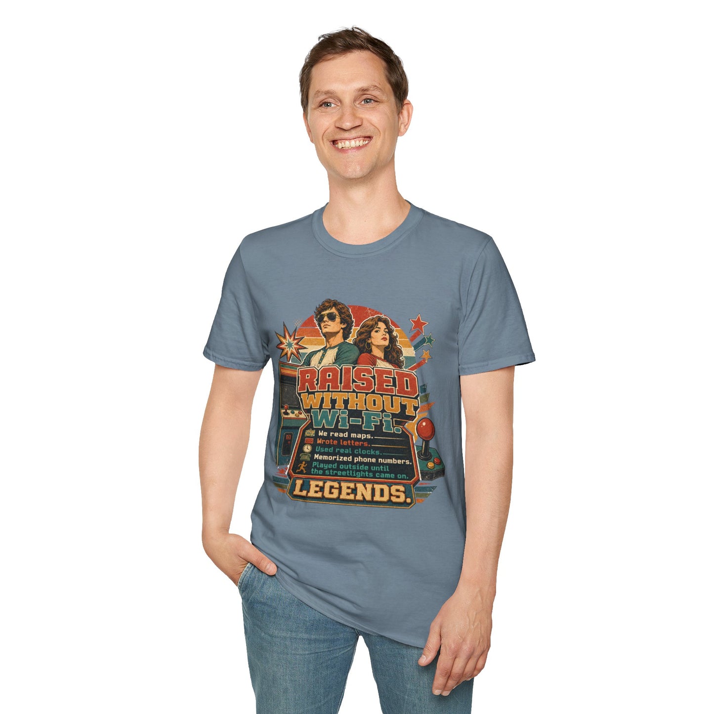 Raised Without Wi‑Fi T-Shirt — Retro 'Legends' Vintage Graphic Tee