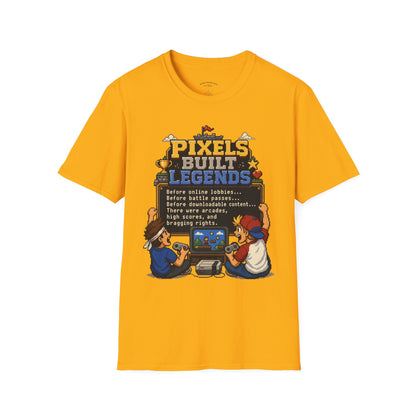 Pixels Built Legends T‑Shirt — Retro Gaming Nostalgia Tee