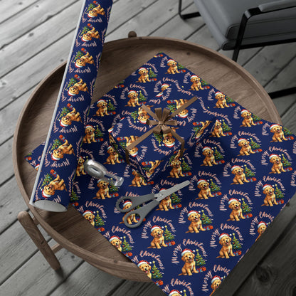 Wrapping Paper — Cute Golden Retriever Christmas Gift Wrap