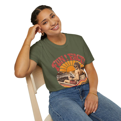 Retro 'FUN! FACT!' Surf Tee — Vintage Sunset Beach Graphic T-Shirt
